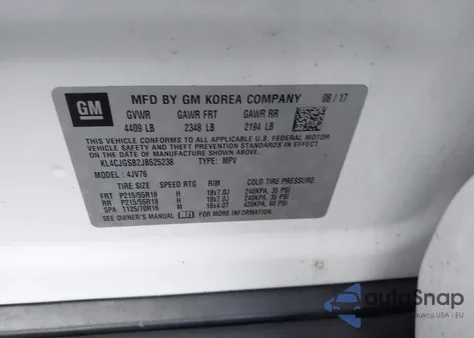 2018 Buick Encore Essence from USA, damaged, VIN KL4CJGSB2JB525238